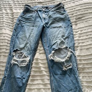 Distressed Blue Jeans
